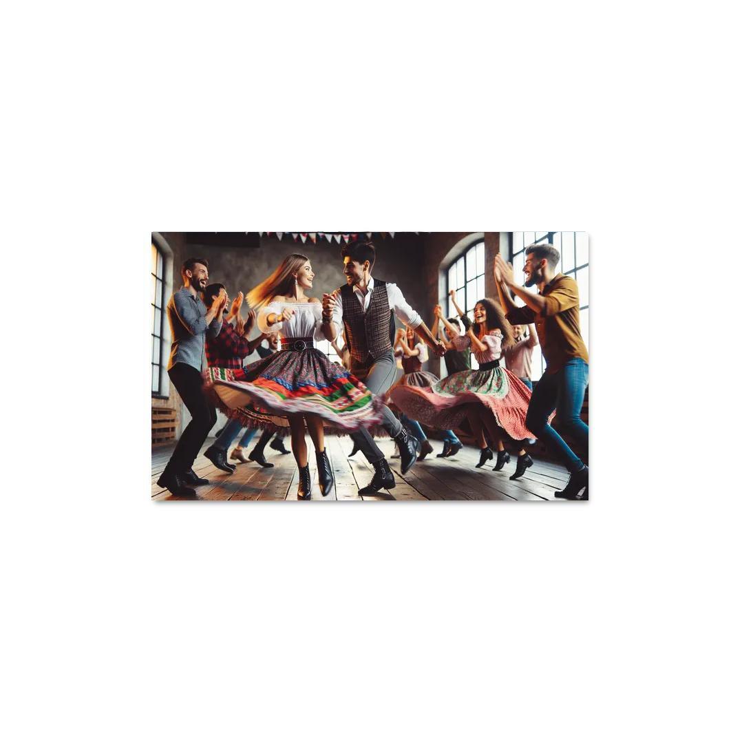 Polka The Dance Of Joy And Tradition Modern Paintings Frame