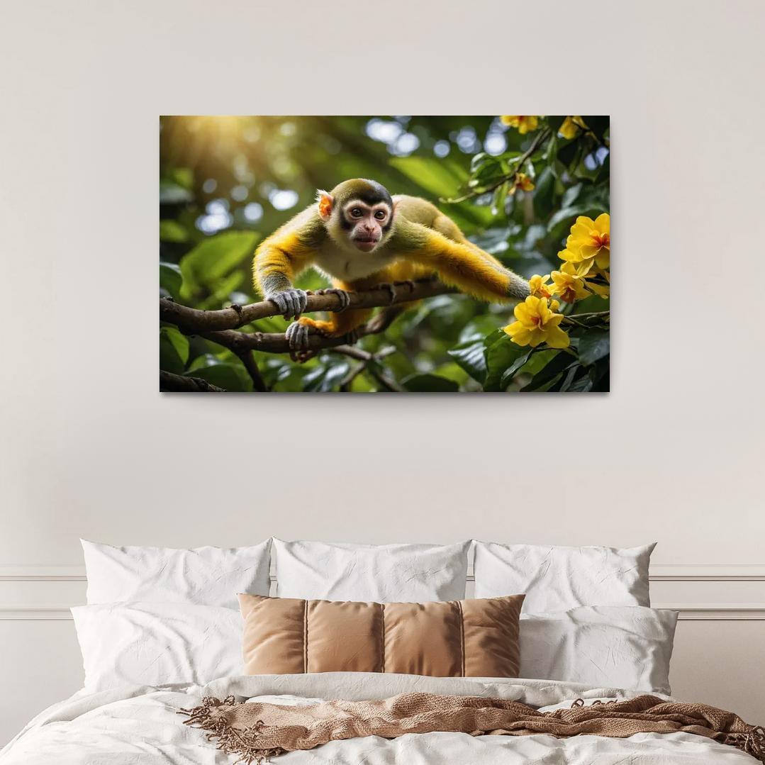 The Agile Squirrel Monkey Playful Acrobat Of The Canopy Modern Paintings Frame