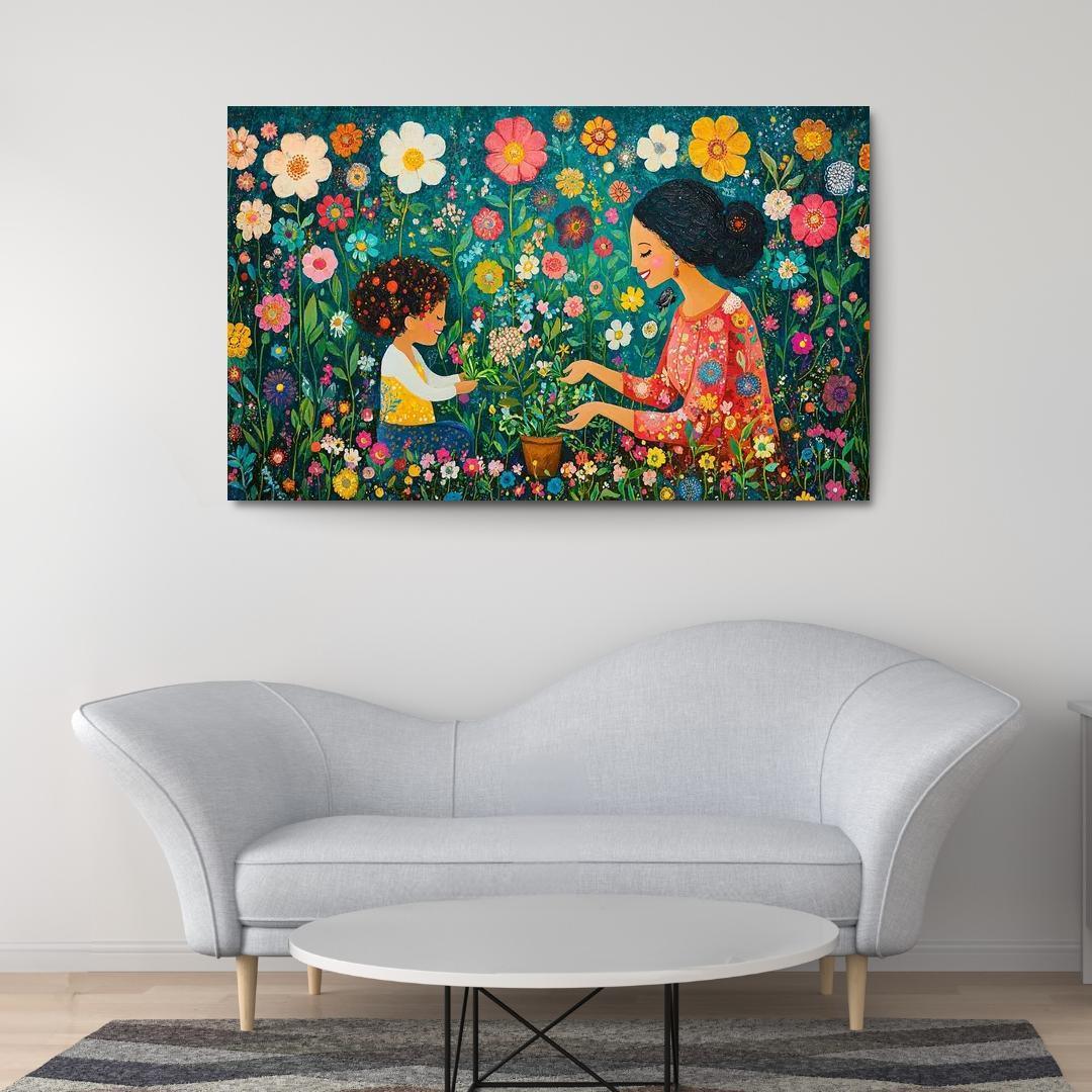 A Garden Of Wisdom A Mothers Nurturing Spirit Canvas Paintings Frame