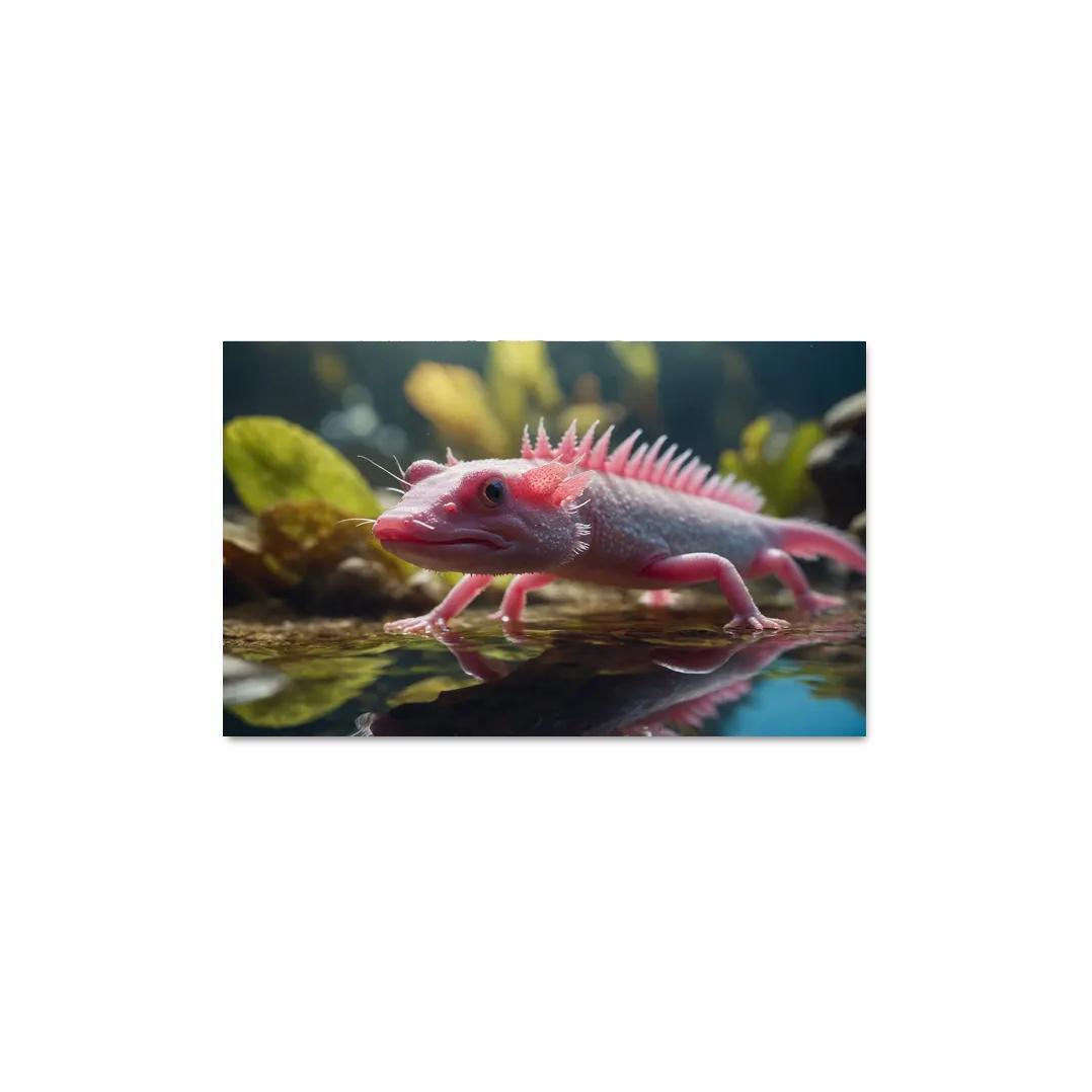 The Luminous Axolotl Underwater Marvel Of Regeneration Modern Paintings Frame