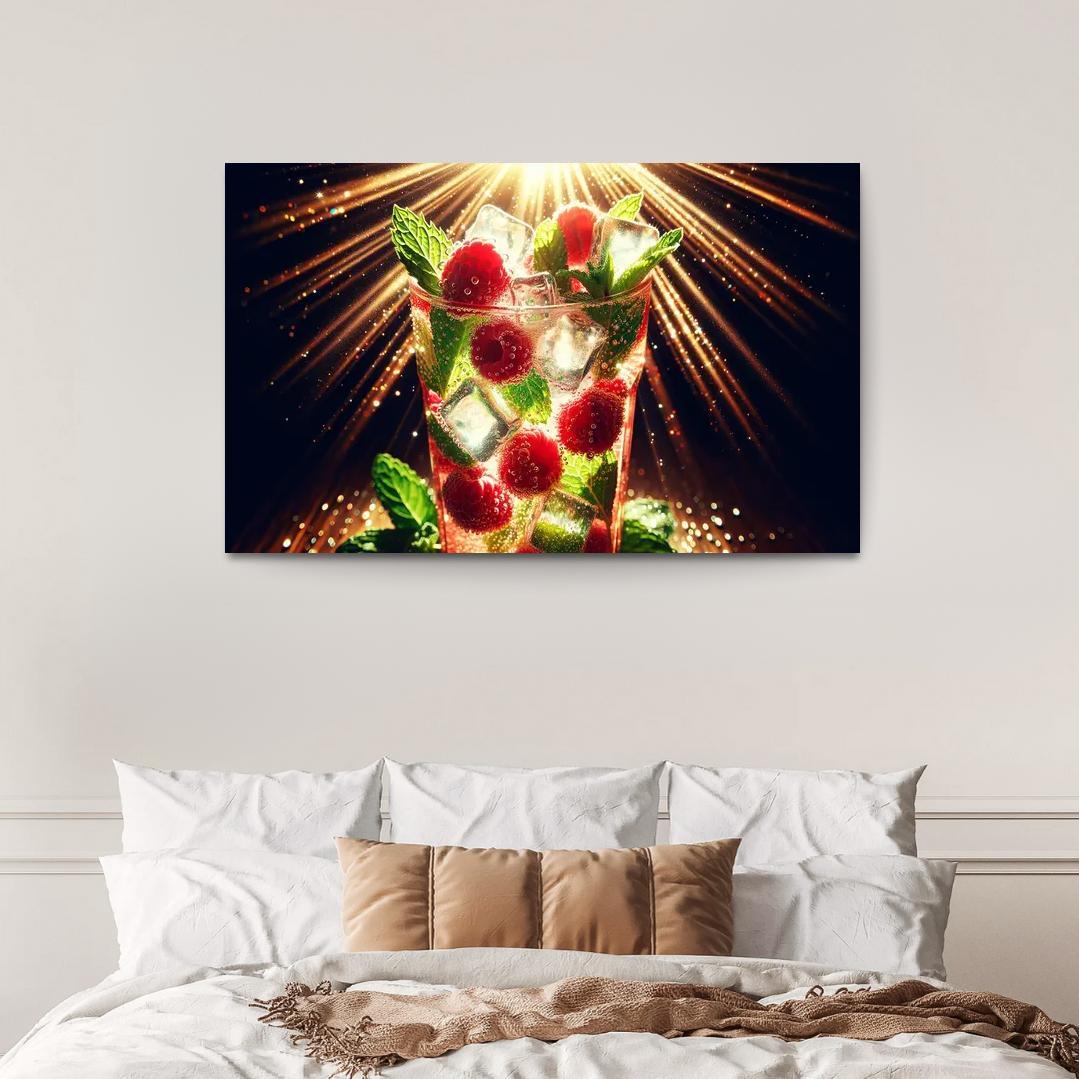 Raspberry Mint Sparkler 1 Piece HD Canvas Wall Art-Original Frame