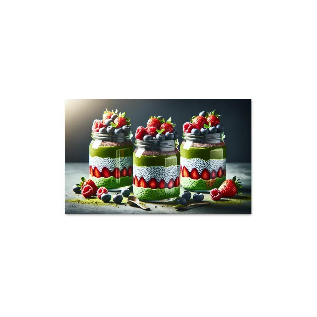 Matcha Chia Seed Pudding 1 Piece HD Canvas Wall Art-Original Frame