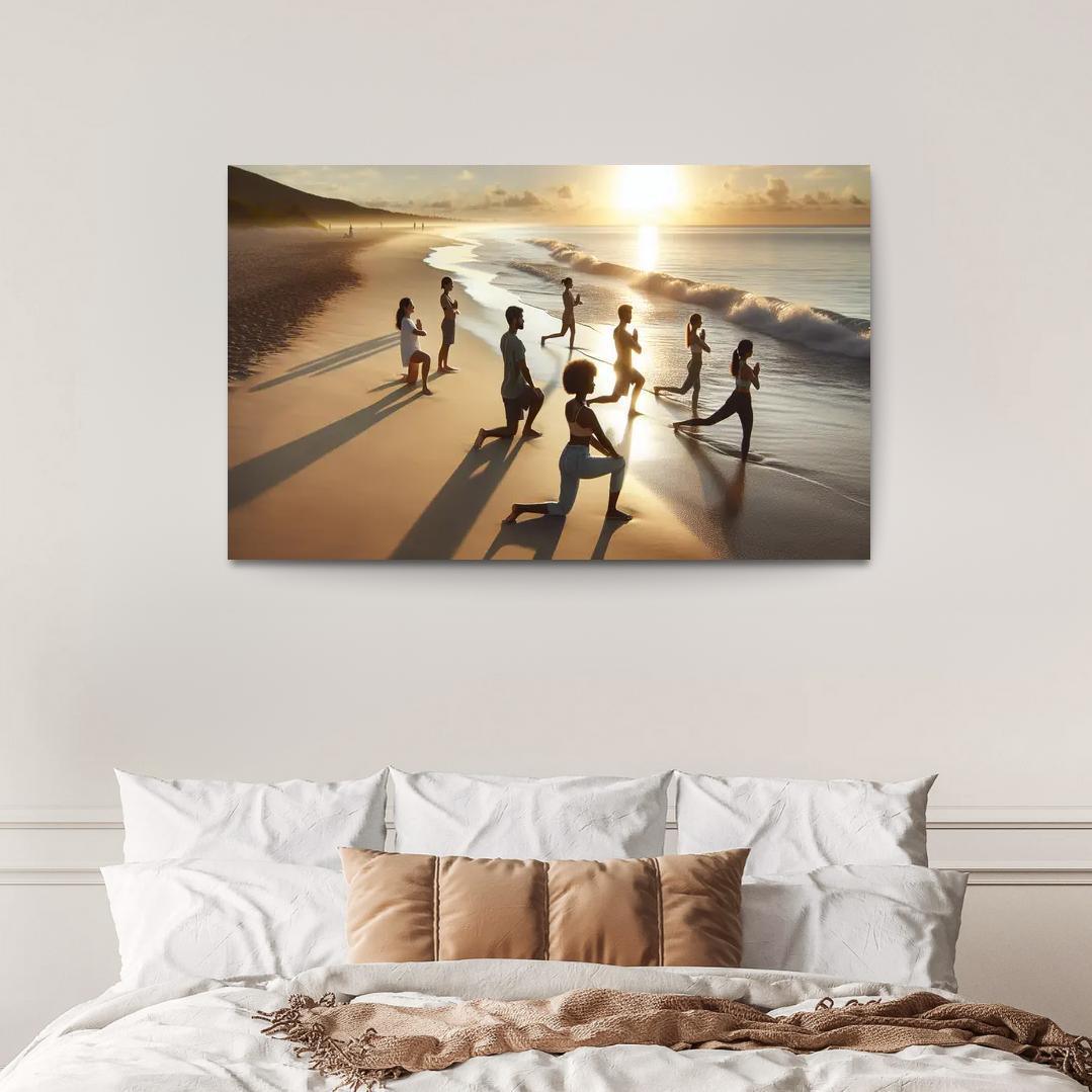 Tranquil Waters Yoga Beach Retreat Multi-panel Paintings