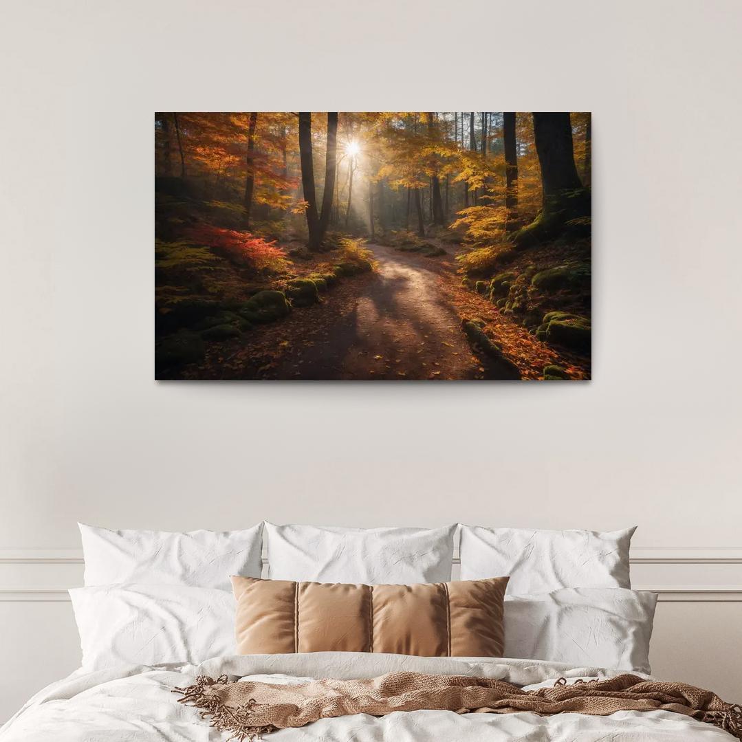 The Exquisite Allure Of Autumn Forest Trails Oil Paintings Frame