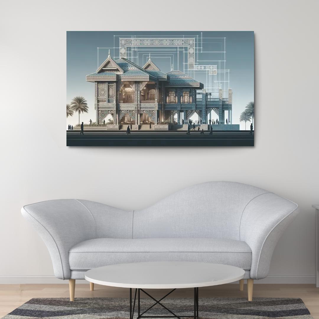 Transitional Architecture Custom Paintings Frame