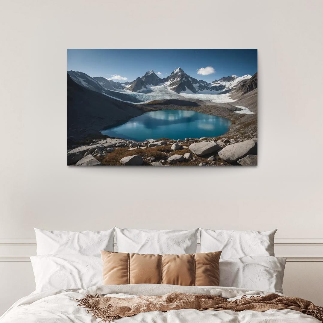 The Majestic Peaks Of Glacier Ridge Modern Paintings Frame
