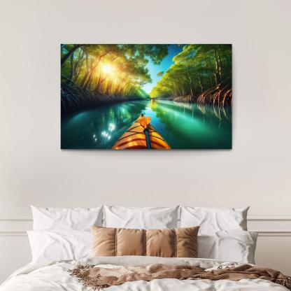 Winding Waters A Kayaker's Dream Custom Paintings Frame