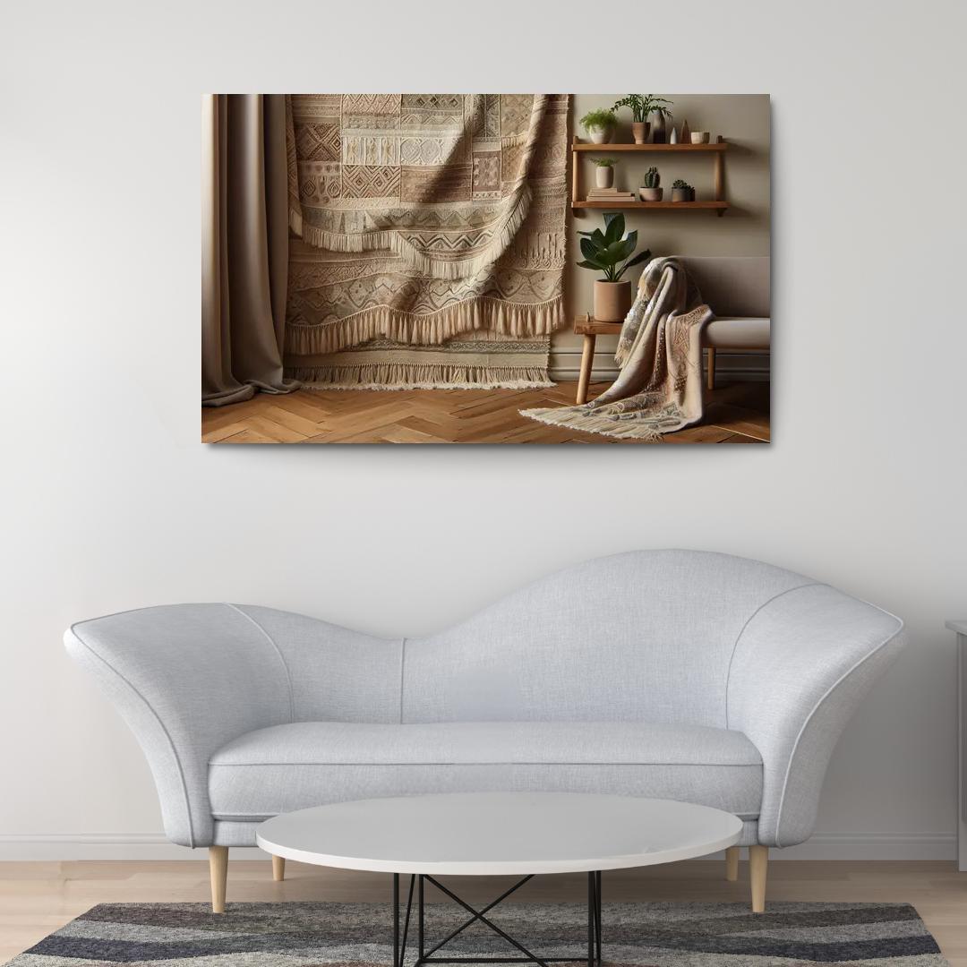Textured Fabric Wall Hanging 1 Piece HD Canvas Wall Art-Original Frame
