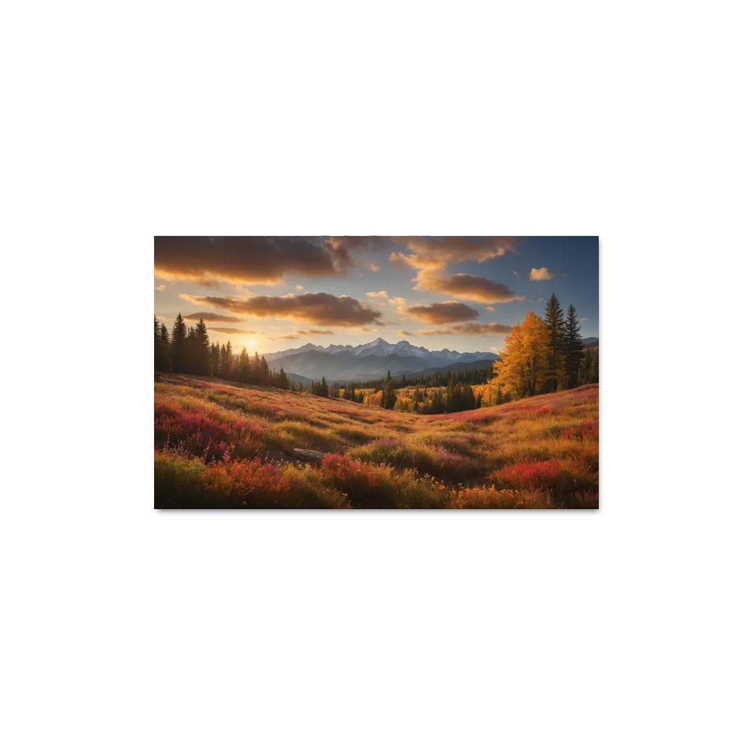 The Radiant Colors of Autumn Meadow 1 Piece HD Canvas Wall Art-Original Frame