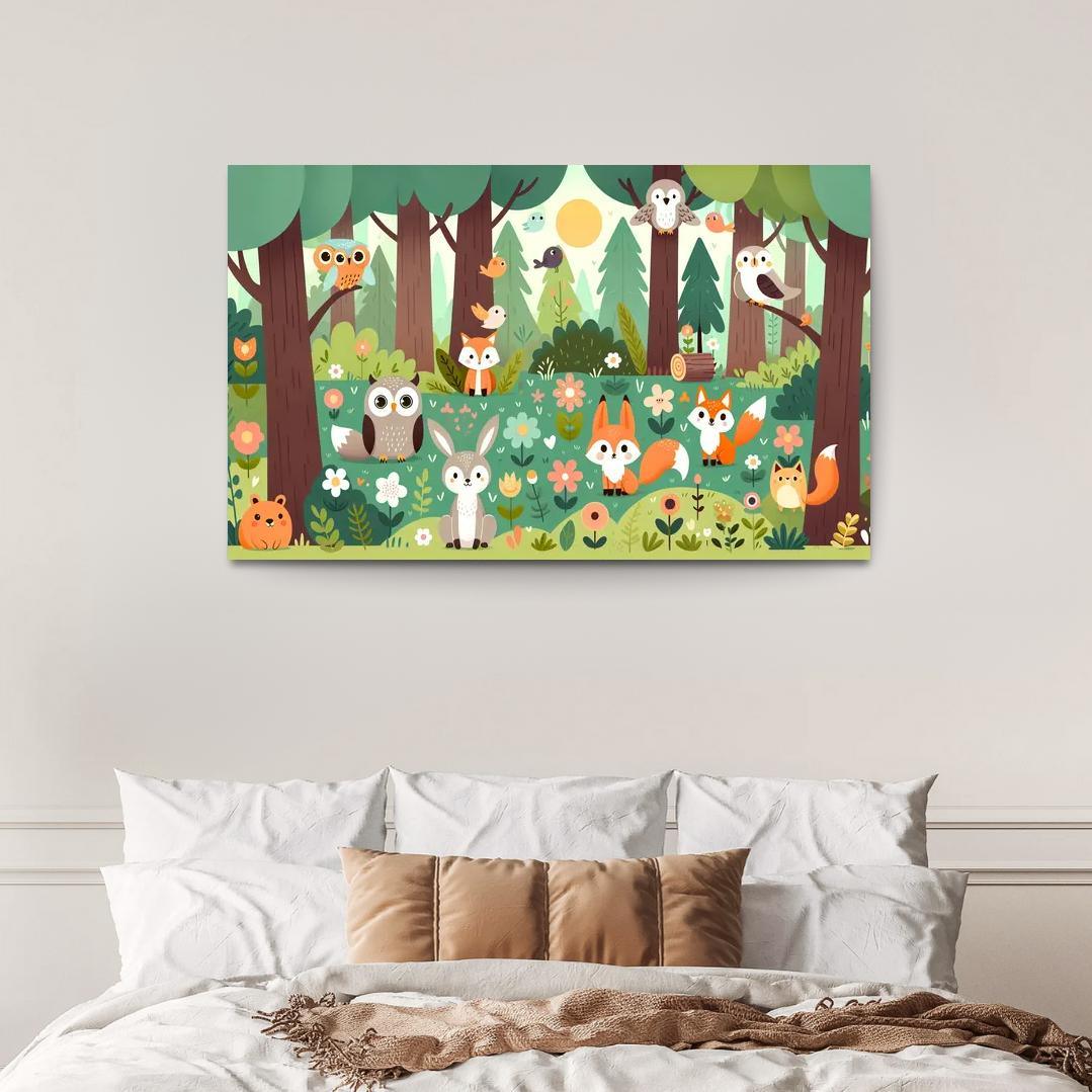 Magical Forest Creatures 1 Piece HD Canvas Wall Art-Original Frame