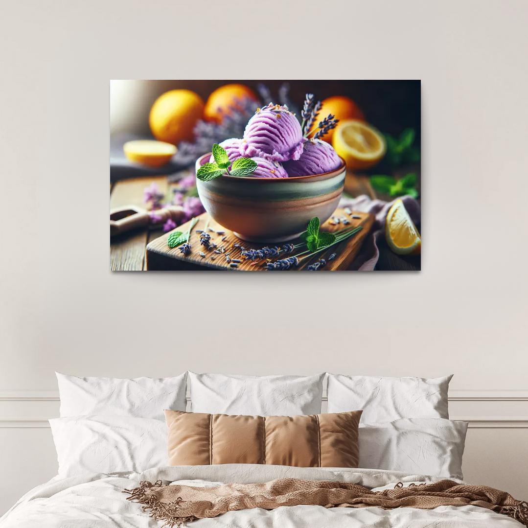 Lavender Lemonade Sorbet 1 Piece HD Canvas Wall Art-Original Frame