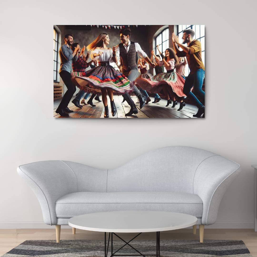 Polka The Dance Of Joy And Tradition Modern Paintings Frame