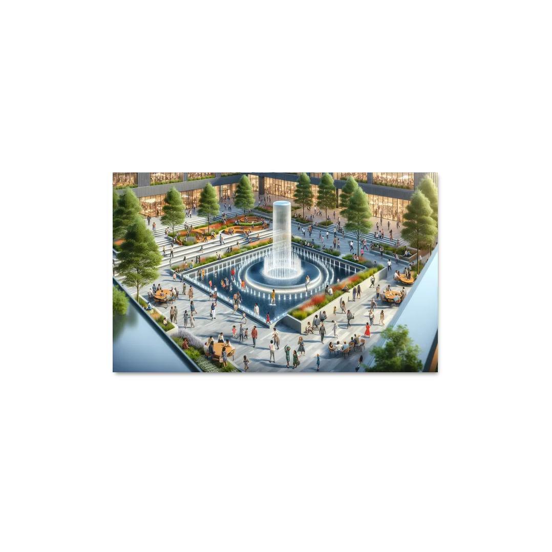 Dynamic Urban Water Features Custom Paintings Frame