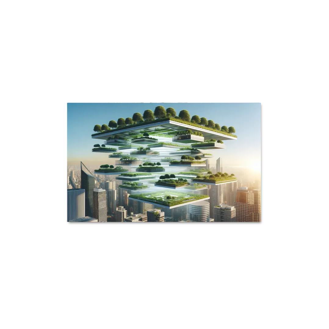 Floating Terraces 1 Piece HD Canvas Wall Art-Original Frame