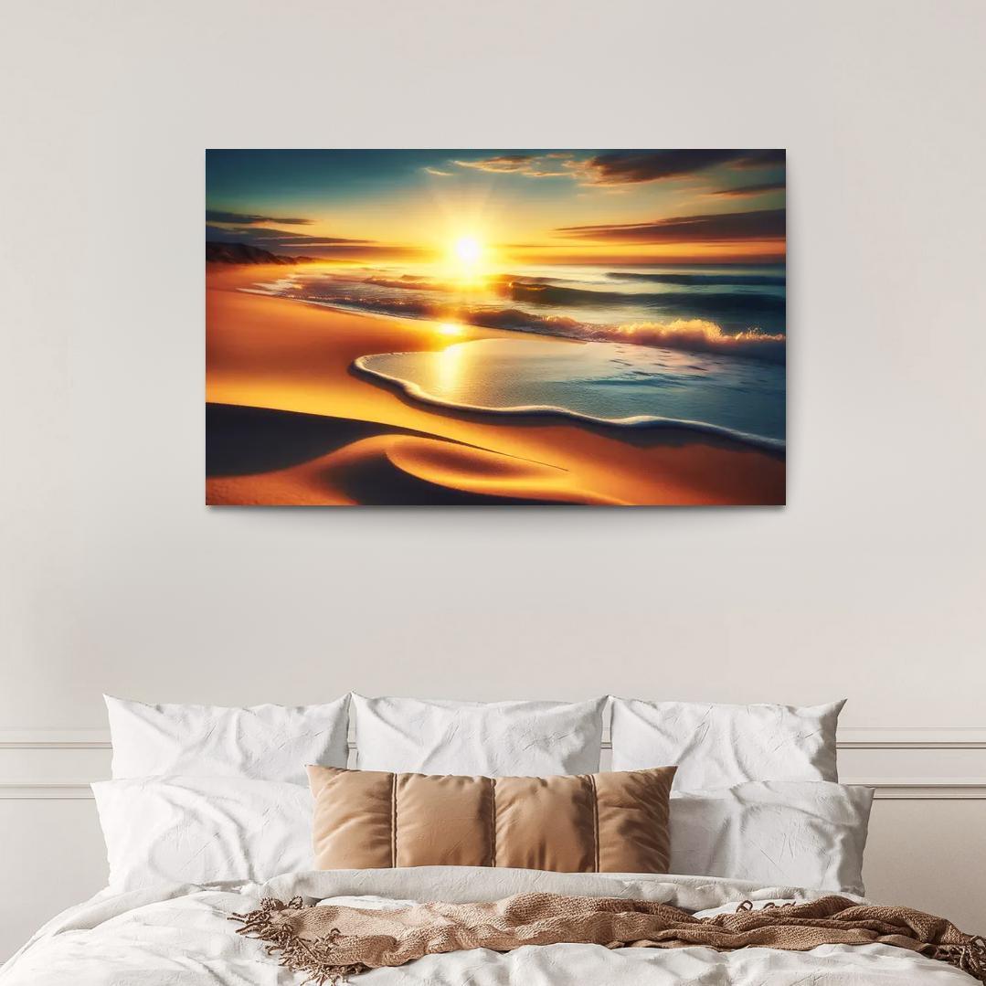 Golden Horizon Sunrise Spectacle Custom Paintings Frame