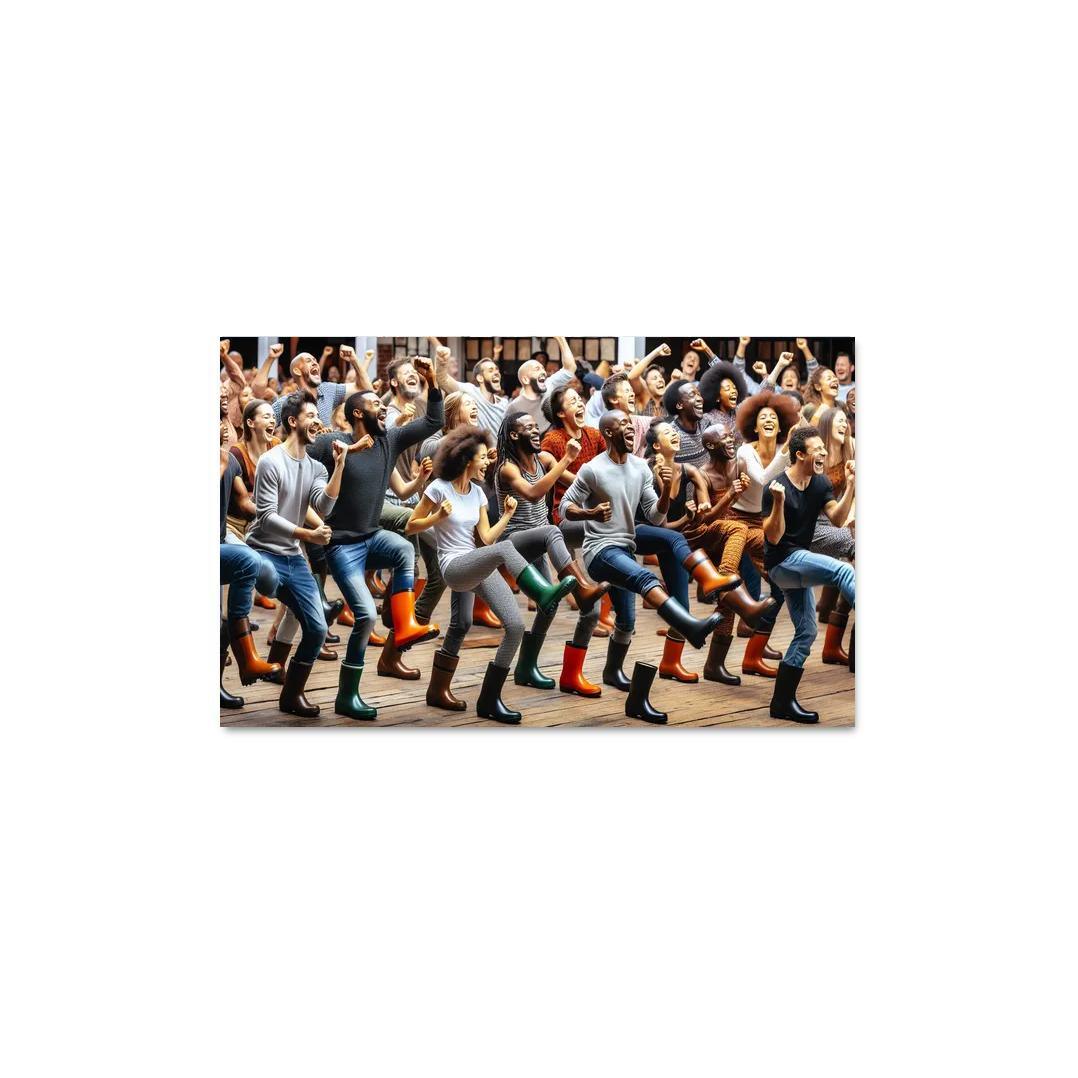 Gumboot Dance The Rhythmic Voice Of South Africa Modern Paintings Frame