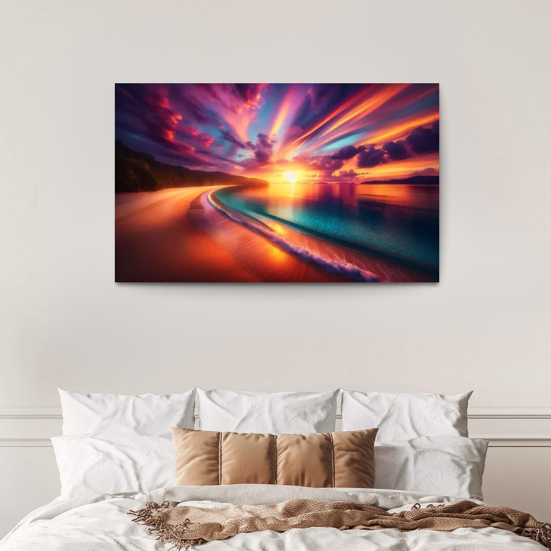 Sunrise Beach A New Day's Awakening Custom Paintings Frame