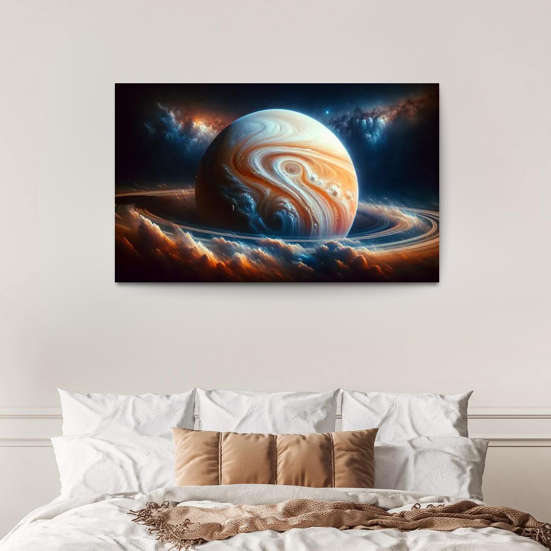 The Mesmerizing Clouds of Gas Giants 1 Piece HD Canvas Wall Art-Original Frame