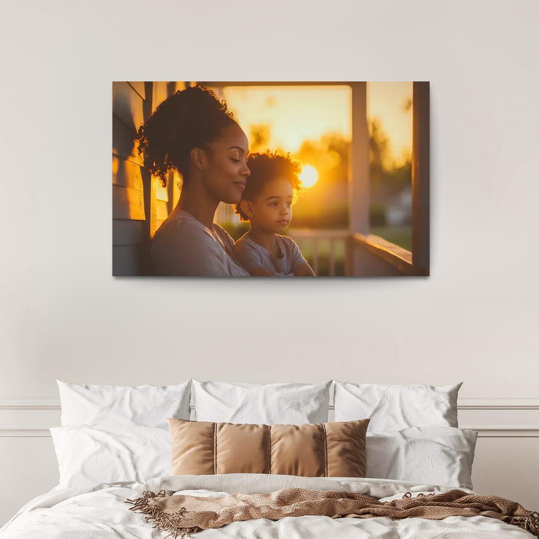 A Mothers Gentle Whisper Comfort Through Words Canvas Paintings Frame