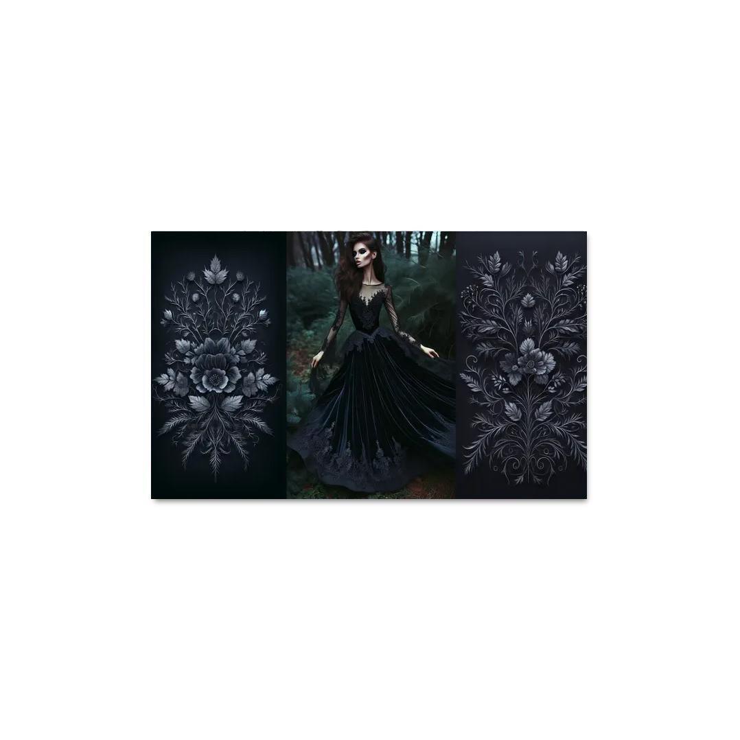 Gothic Romance Dark Elegance 1 Piece HD Canvas Wall Art-Original Frame