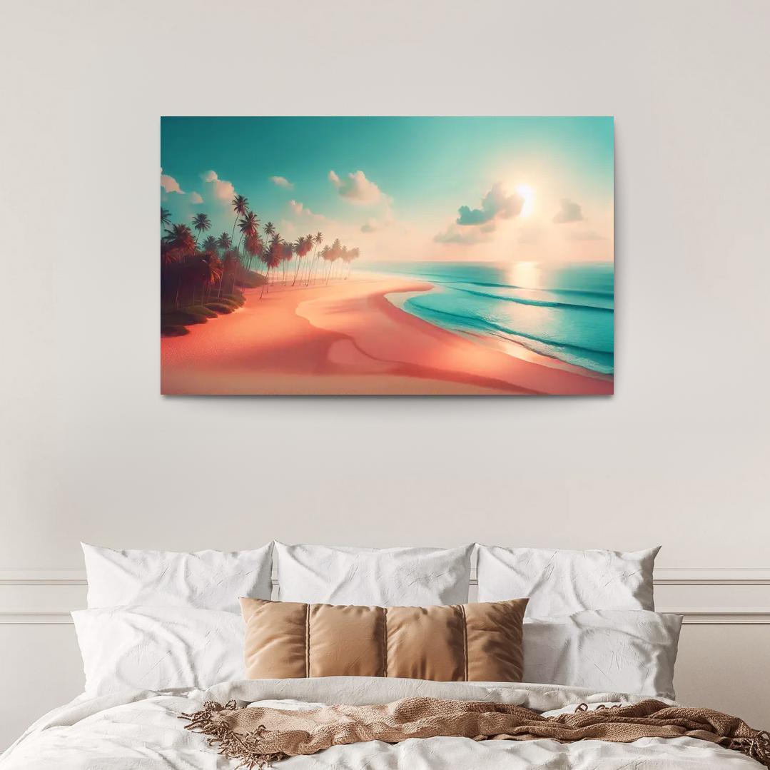 Peach Oasis Relaxing Island Vibes Premium Artwork Frames
