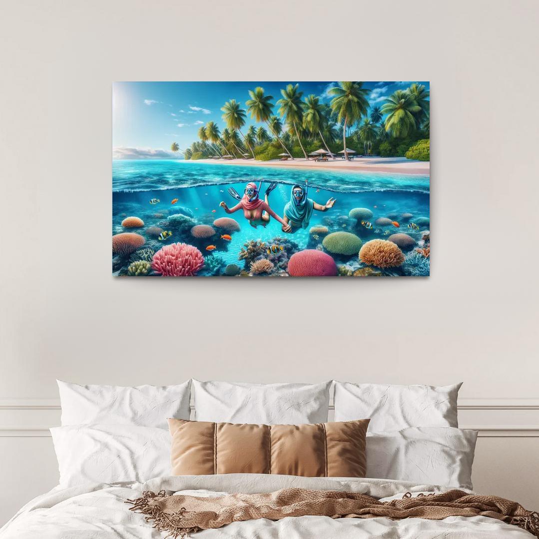 Coral Sands Sanctuary Modern Paintings Frame