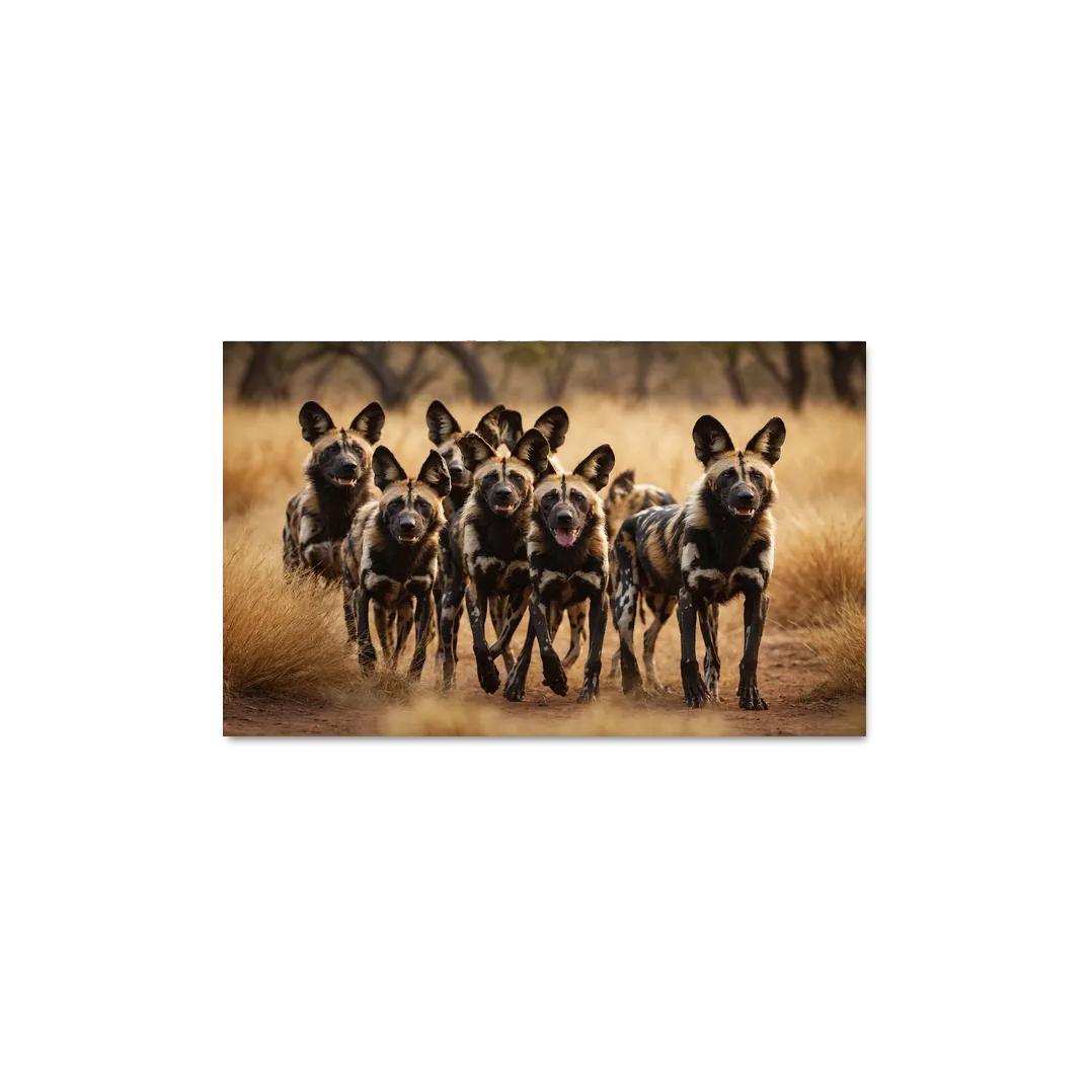 The Powerful African Wild Dog Social Hunters Of The Savannah Canvas Paintings Frame