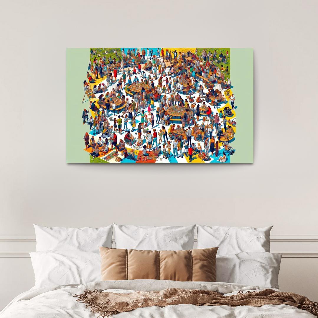 Shared Spaces Celebrating Community And Togetherness Multi-panel Paintings