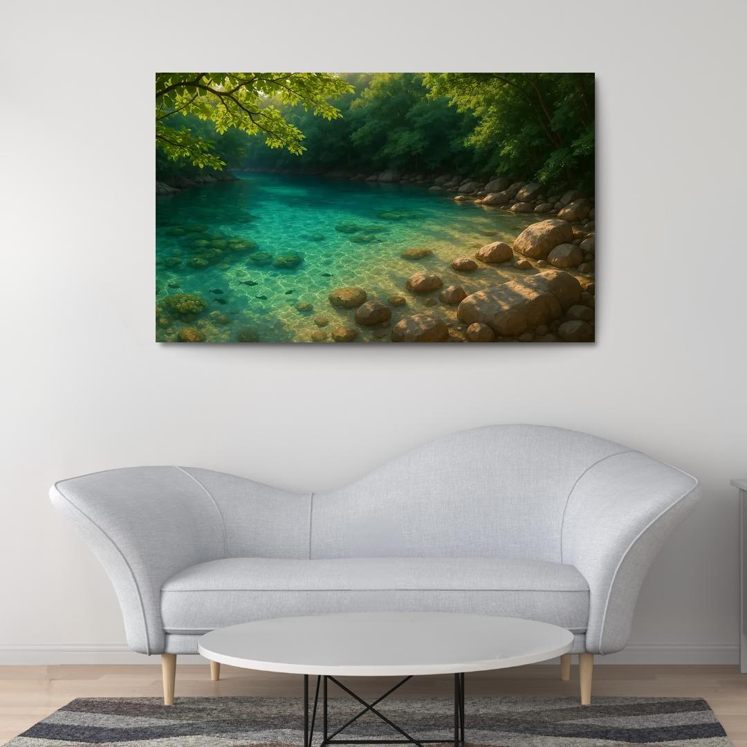 Hidden Lagoon Cove Serene Escape Custom Paintings Frame