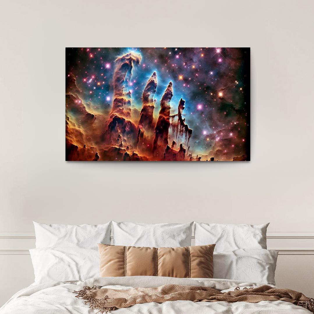 The Majestic Pillars of Creation 1 Piece HD Canvas Wall Art-Original Frame