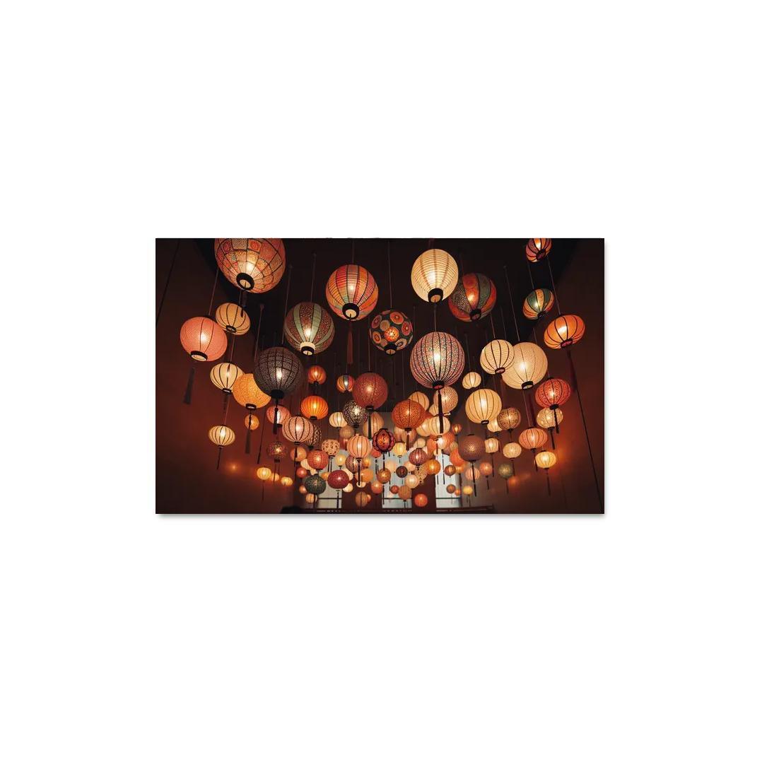 Whimsical Paper Lanterns 1 Piece HD Canvas Wall Art-Original Frame