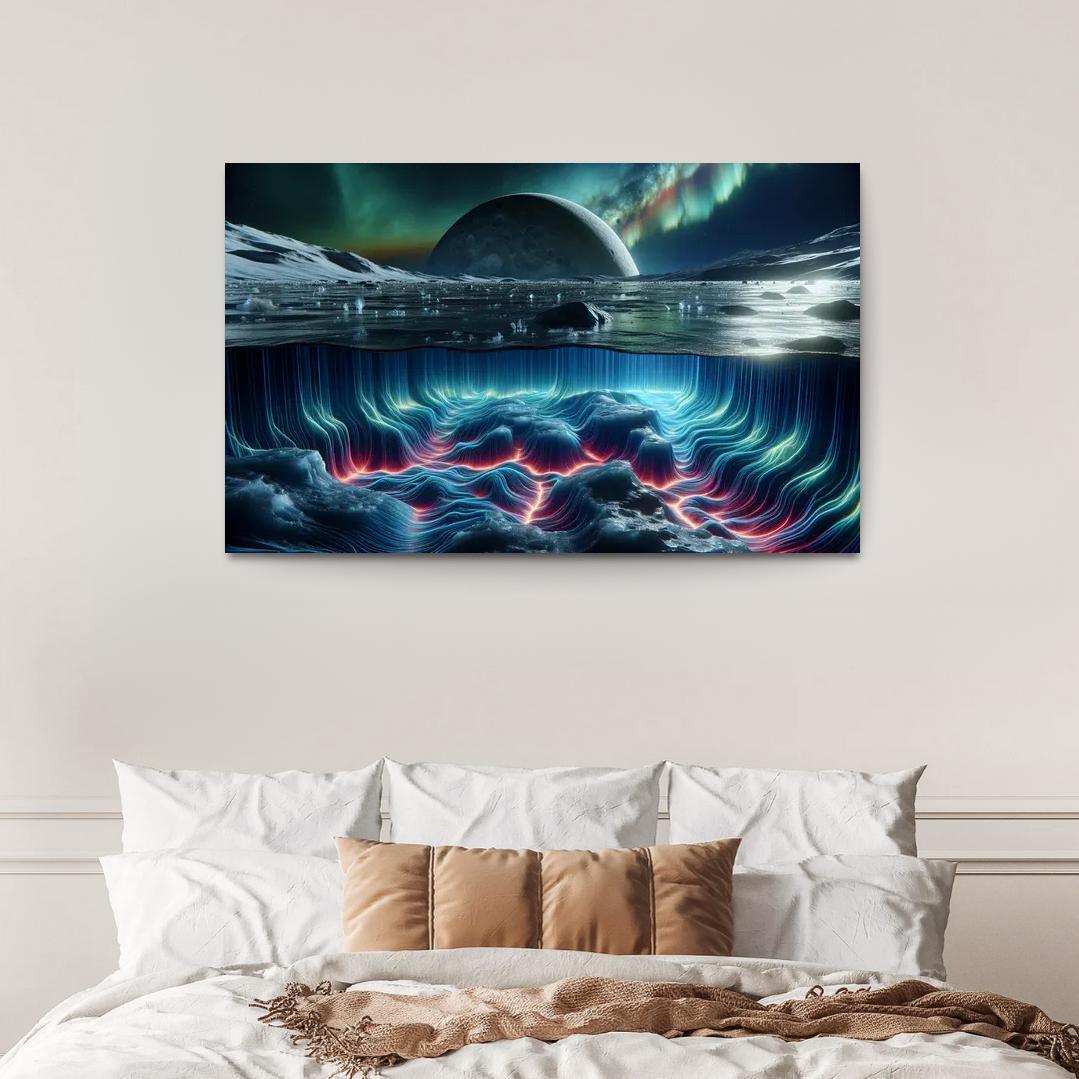 Exploring The Moon's Hidden Ocean Abstract Paintings Frame