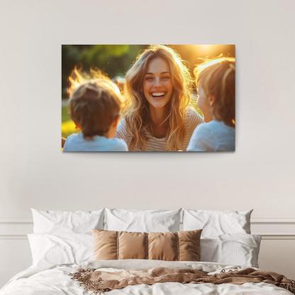 Radiant Smiles The Joy Of Motherhood Custom Paintings Frame