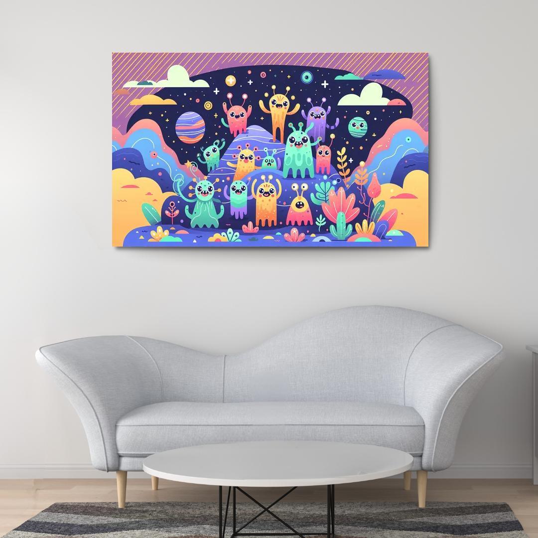 Adventure in Space 1 Piece HD Canvas Wall Art-Original Frame