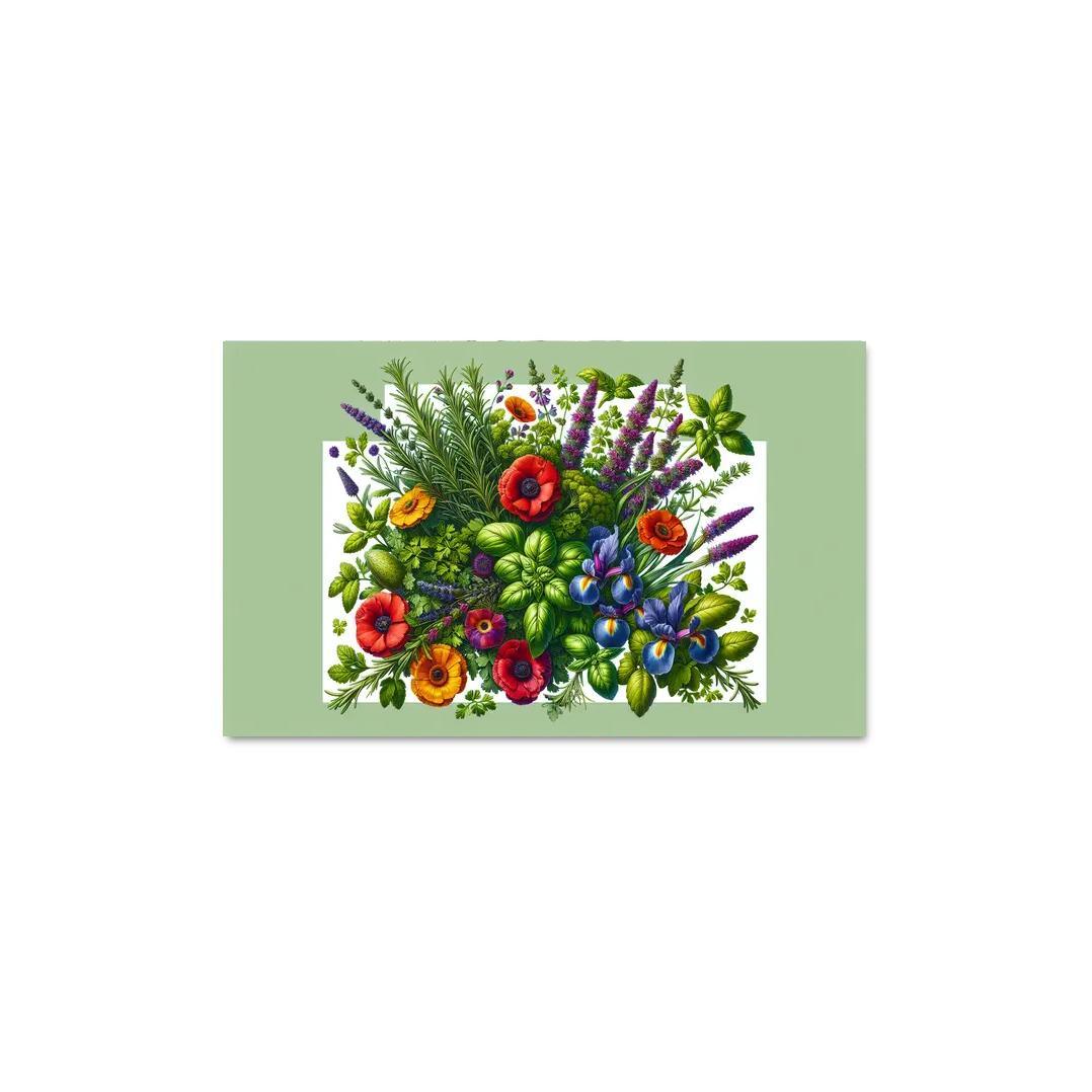 Aromatic Garden The Herb and Blossom Fusion 1 Piece HD Canvas Wall Art-Original Frame