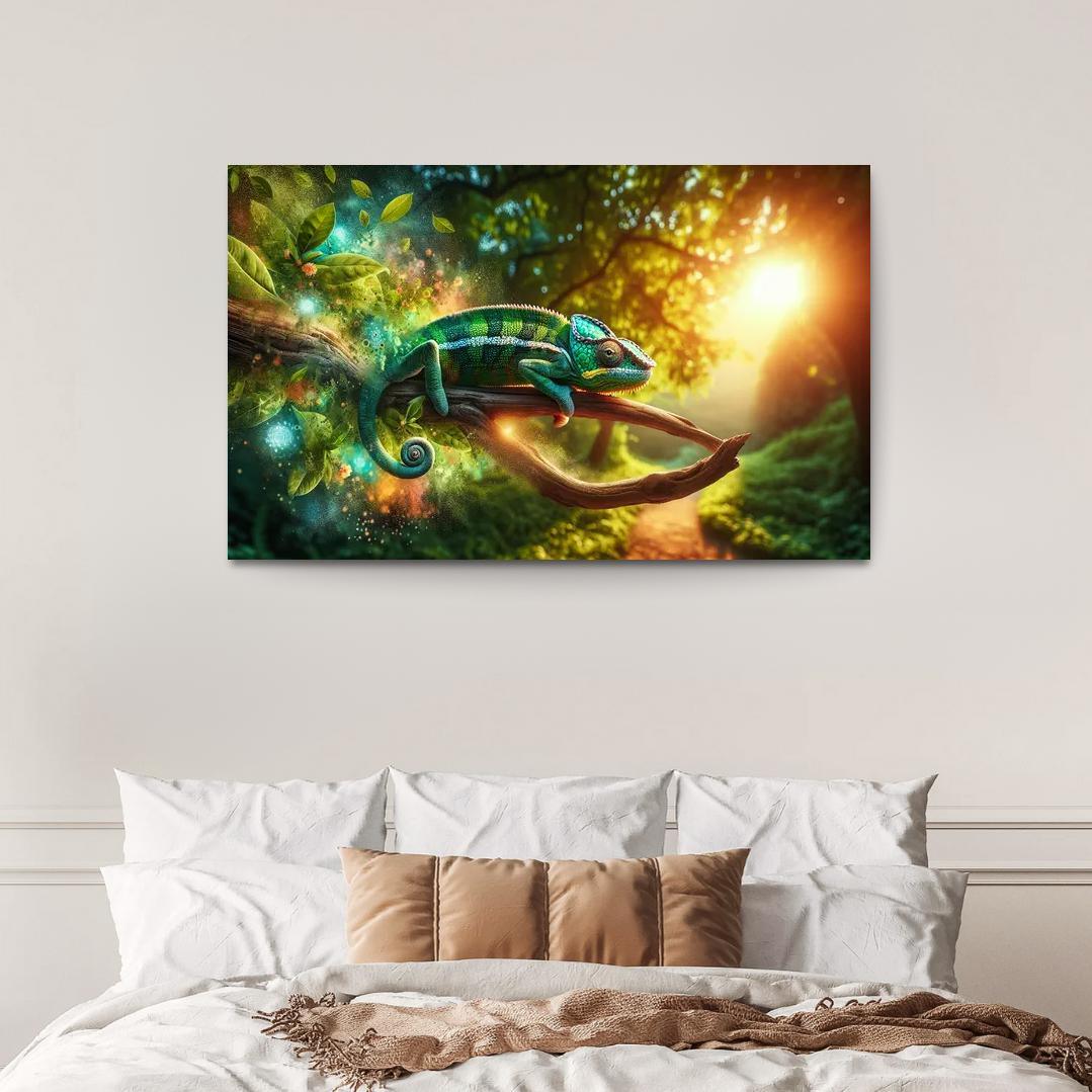 Chameleons Masters of Color and Camouflage 1 Piece HD Canvas Wall Art-Original Frame