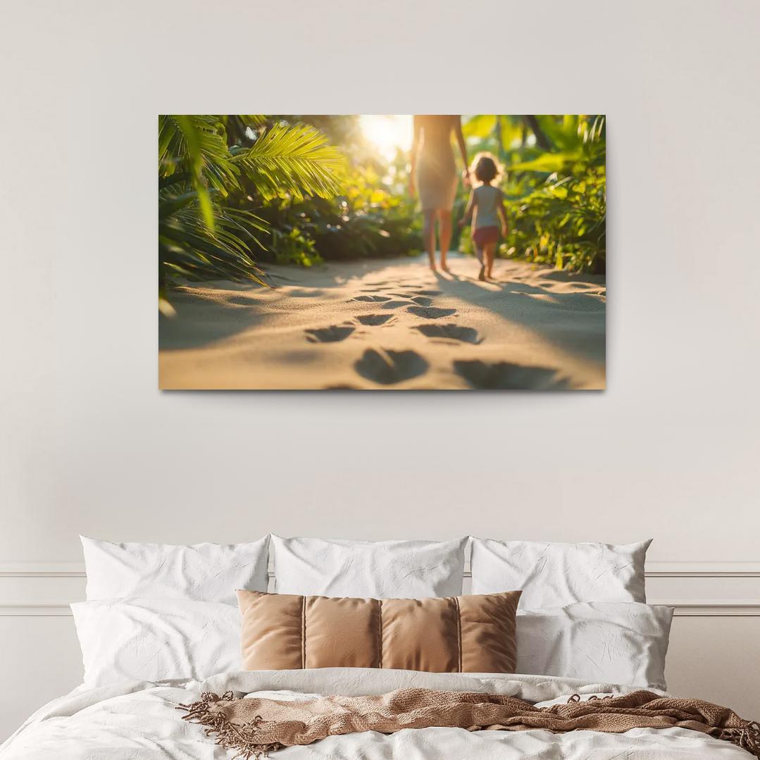 Footprints On The Path A Mothers Journey Custom Paintings Frame