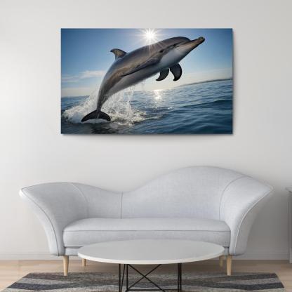 The Playful Bottlenose Dolphin In Coastal Waters Canvas Paintings Frame