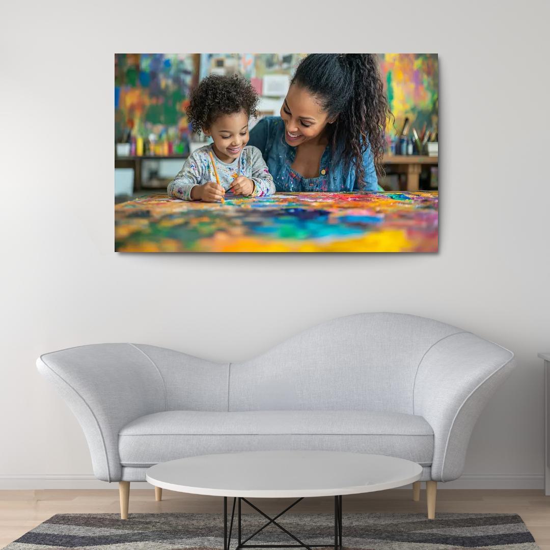 A Canvas Of Love A Mothers Artistic Spirit Canvas Paintings Frame