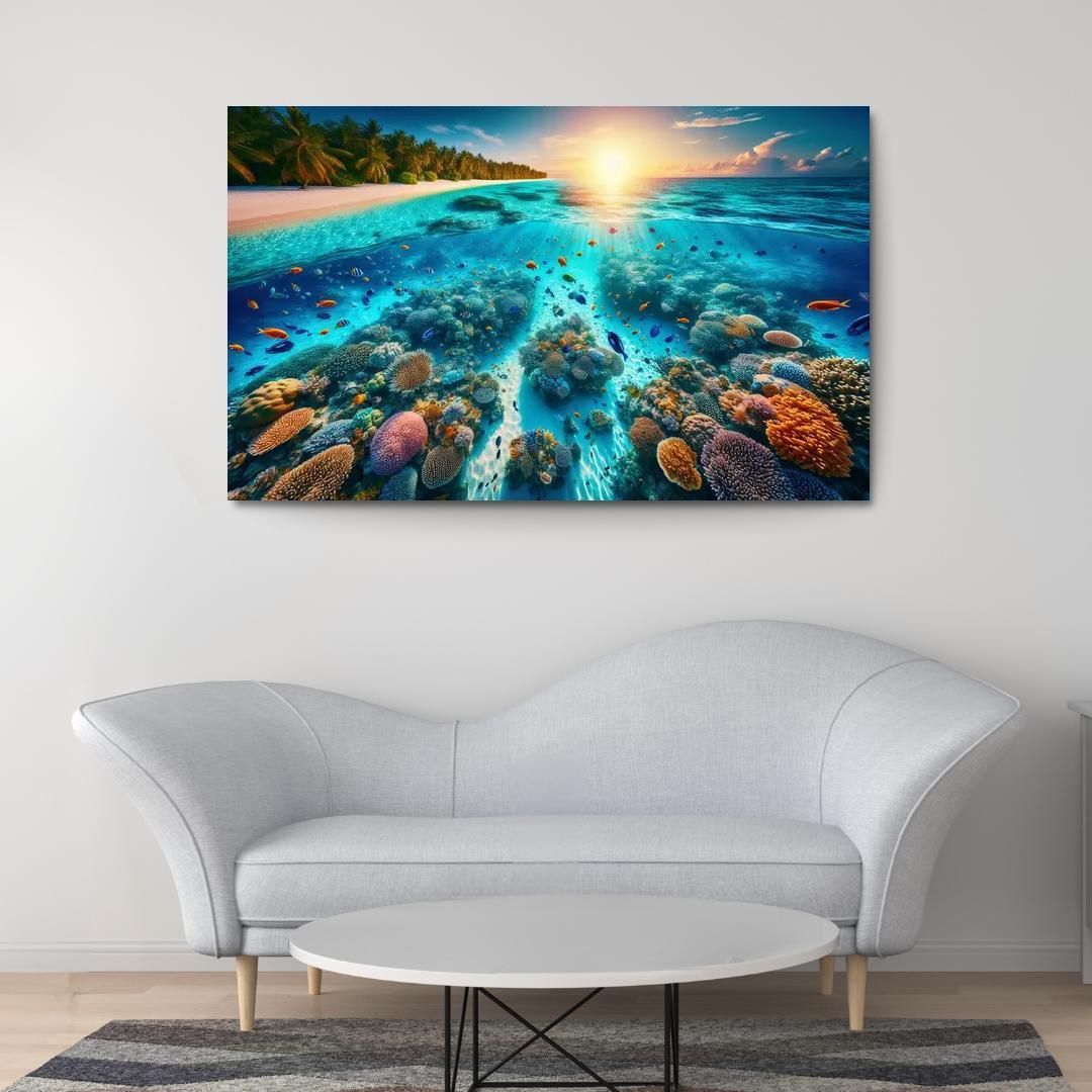 Coral Lagoon Underwater Exploration Paradise Premium Artwork Frames