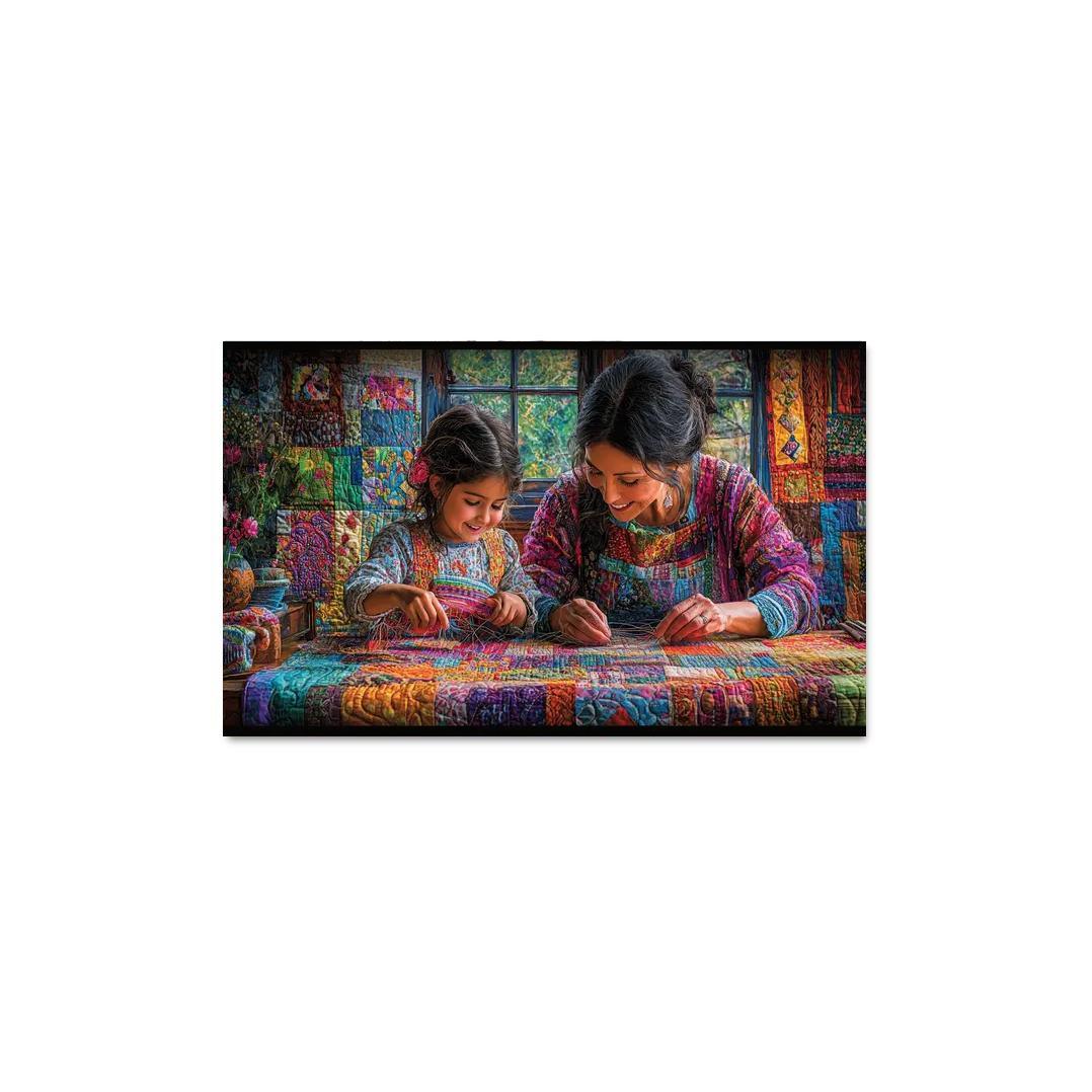 Woven With Love A Mothers Caring Tapestry Canvas Paintings Frame