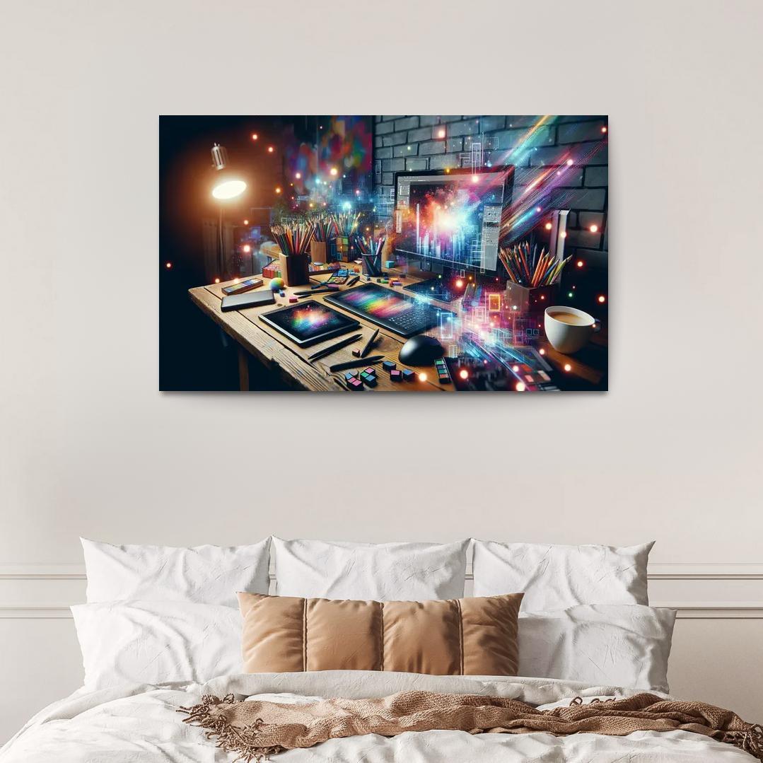 Digital Art Create Your Own Virtual Masterpieces 1 Piece HD Canvas Wall Art-Original Frame