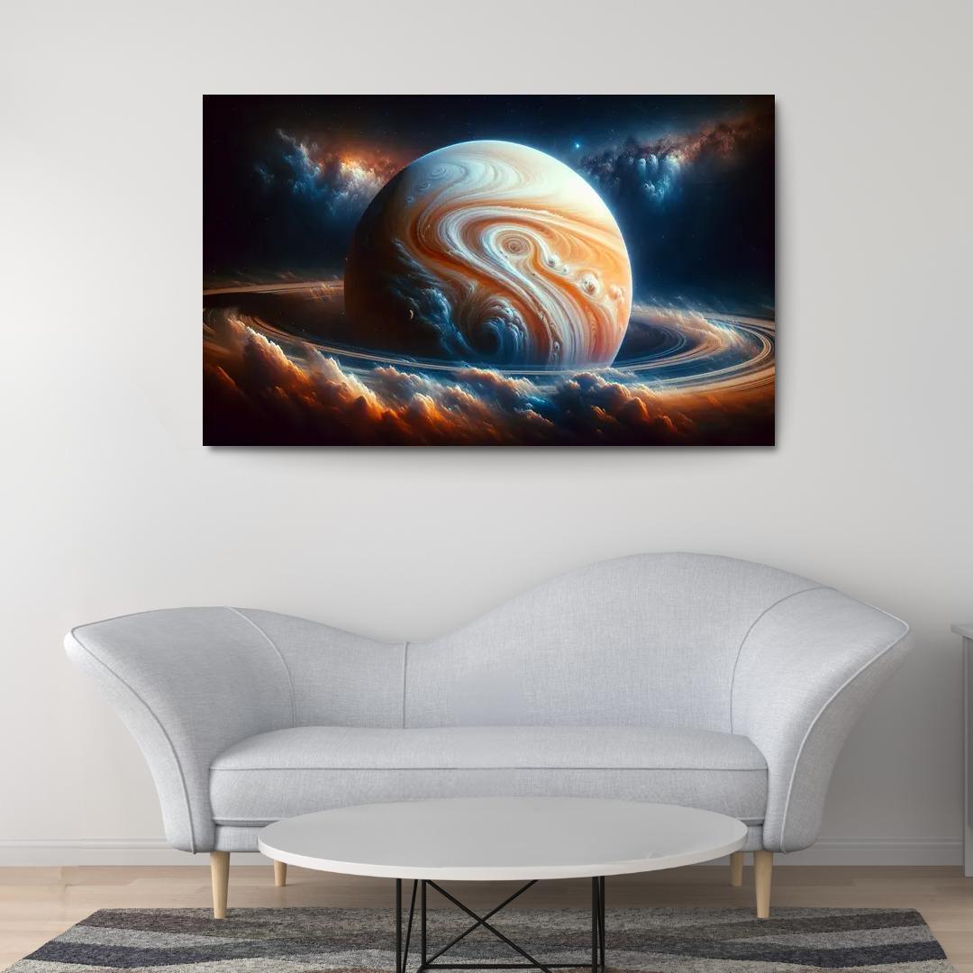 The Mesmerizing Clouds of Gas Giants 1 Piece HD Canvas Wall Art-Original Frame