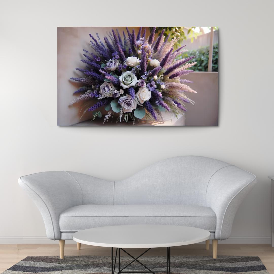 Lavender Dreams A Calming Floral Design 1 Piece HD Canvas Wall Art-Original Frame