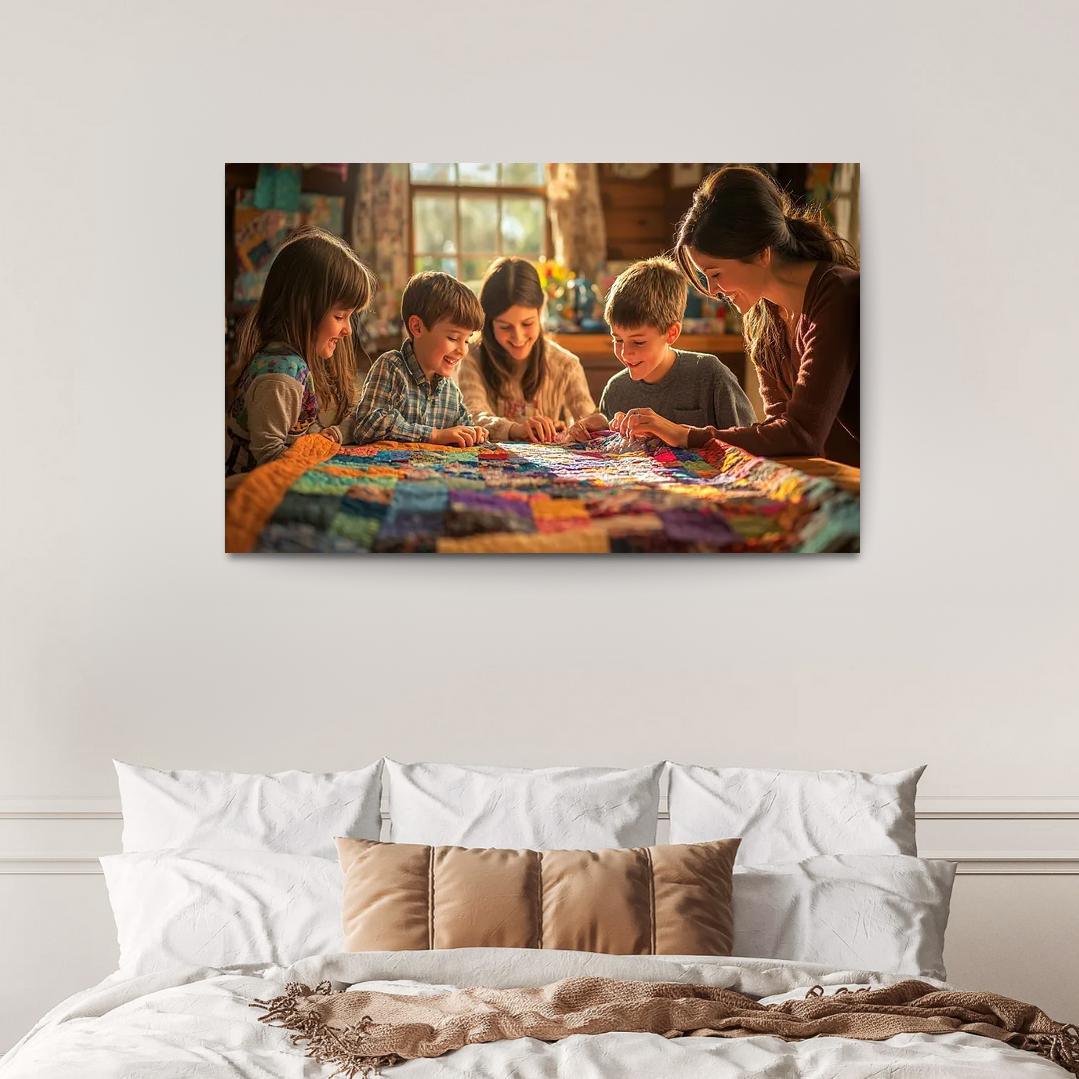 The Love She Stitched A Mothers Quilt Modern Paintings Frame