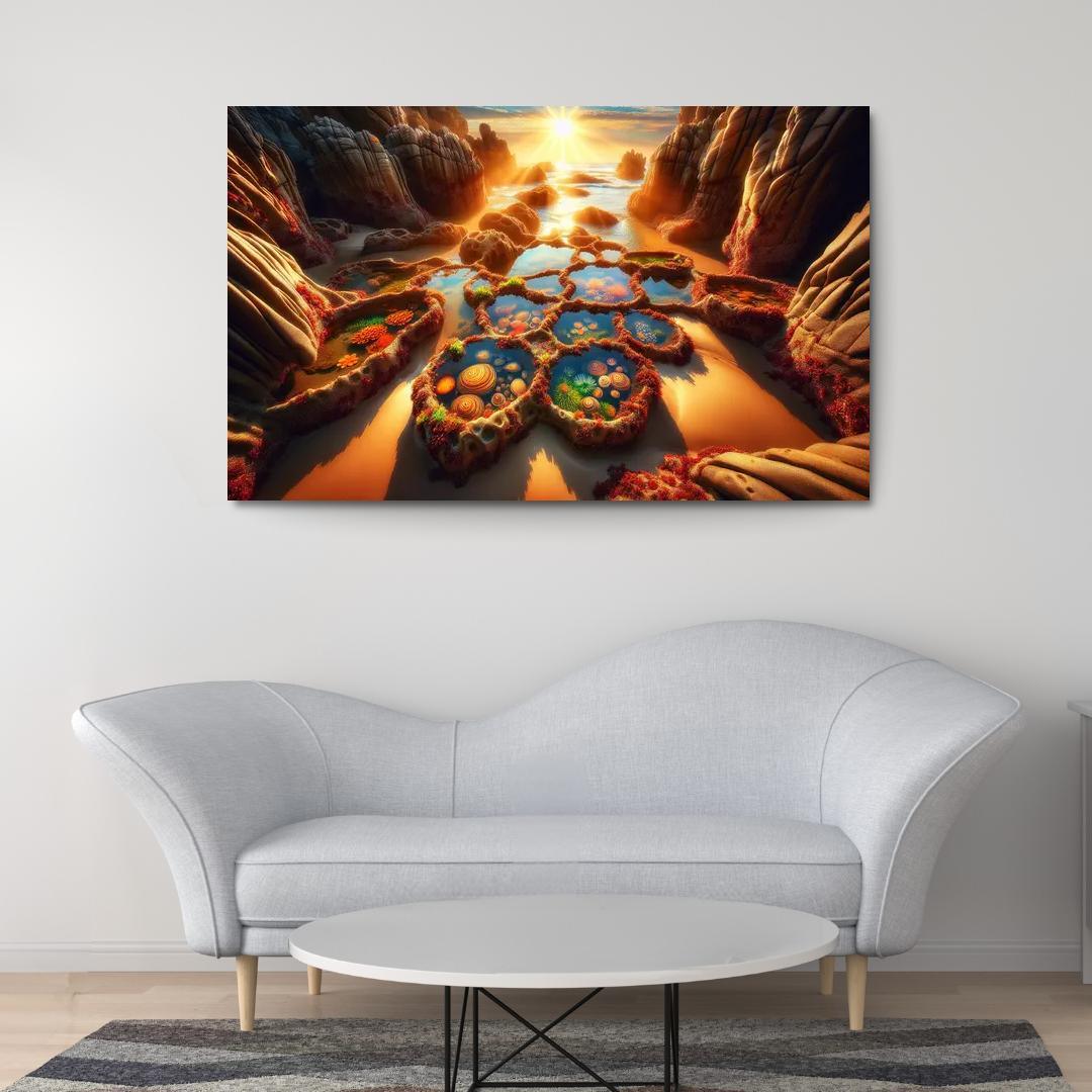 Tidal Pool Treasure Cove Modern Paintings Frame