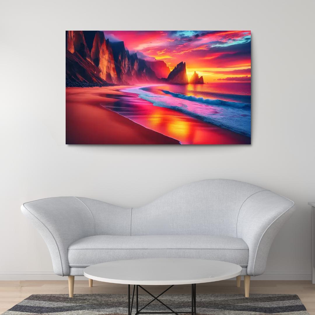 Sunset Viewpoint Spectacular Coastal Vistas Abstract Paintings Frame