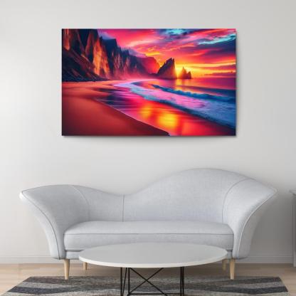 Sunset Viewpoint Spectacular Coastal Vistas Abstract Paintings Frame