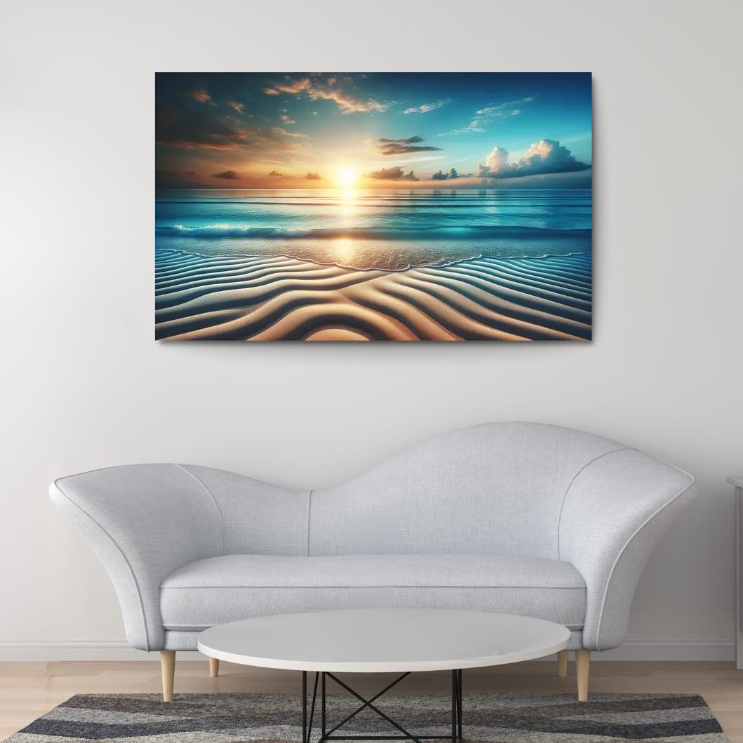 Blue Horizon Beach A Picture-perfect Retreat Custom Paintings Frame