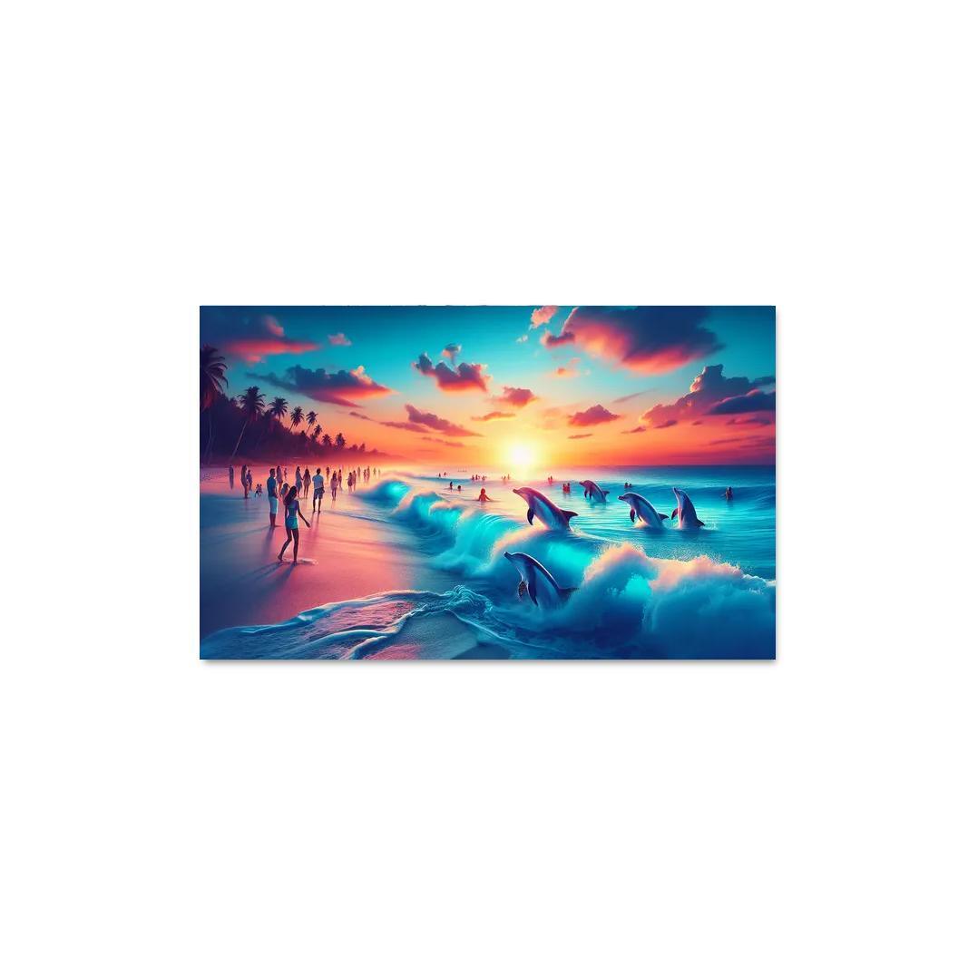 Cerulean Bliss Sunset And Wildlife Watching Premium Artwork Frames